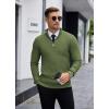imageCOOFANDY Mens Quarter Zip Sweaters Slim Fit Lightweight Knitted Mock Neck Pullover Casual Polo SweatersArmy Green