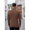 imageCOOFANDY Mens Quarter Zip Sweaters Slim Fit Lightweight Knitted Mock Neck Pullover Casual Polo SweatersBrown