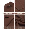 imageCOOFANDY Mens Quarter Zip Sweaters Slim Fit Lightweight Knitted Mock Neck Pullover Casual Polo SweatersBrown