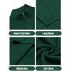 imageCOOFANDY Mens Quarter Zip Sweaters Slim Fit Lightweight Knitted Mock Neck Pullover Casual Polo SweatersDark Green