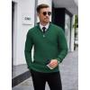 imageCOOFANDY Mens Quarter Zip Sweaters Slim Fit Lightweight Knitted Mock Neck Pullover Casual Polo SweatersDark Green