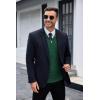 imageCOOFANDY Mens Quarter Zip Sweaters Slim Fit Lightweight Knitted Mock Neck Pullover Casual Polo SweatersDark Green