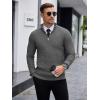 imageCOOFANDY Mens Quarter Zip Sweaters Slim Fit Lightweight Knitted Mock Neck Pullover Casual Polo SweatersDark Grey