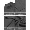 imageCOOFANDY Mens Quarter Zip Sweaters Slim Fit Lightweight Knitted Mock Neck Pullover Casual Polo SweatersDark Grey