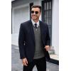imageCOOFANDY Mens Quarter Zip Sweaters Slim Fit Lightweight Knitted Mock Neck Pullover Casual Polo SweatersDark Grey
