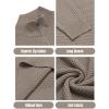 imageCOOFANDY Mens Quarter Zip Sweaters Slim Fit Lightweight Knitted Mock Neck Pullover Casual Polo SweatersDark Khaki