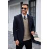 imageCOOFANDY Mens Quarter Zip Sweaters Slim Fit Lightweight Knitted Mock Neck Pullover Casual Polo SweatersDark Khaki