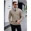 imageCOOFANDY Mens Quarter Zip Sweaters Slim Fit Lightweight Knitted Mock Neck Pullover Casual Polo SweatersDark Khaki