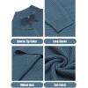 imageCOOFANDY Mens Quarter Zip Sweaters Slim Fit Lightweight Knitted Mock Neck Pullover Casual Polo SweatersDenim Blue