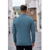 imageCOOFANDY Mens Quarter Zip Sweaters Slim Fit Lightweight Knitted Mock Neck Pullover Casual Polo SweatersDenim Blue