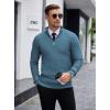 imageCOOFANDY Mens Quarter Zip Sweaters Slim Fit Lightweight Knitted Mock Neck Pullover Casual Polo SweatersDenim Blue