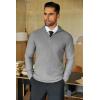 imageCOOFANDY Mens Quarter Zip Sweaters Slim Fit Lightweight Knitted Mock Neck Pullover Casual Polo SweatersGrey