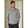 imageCOOFANDY Mens Quarter Zip Sweaters Slim Fit Lightweight Knitted Mock Neck Pullover Casual Polo SweatersGrey