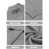 imageCOOFANDY Mens Quarter Zip Sweaters Slim Fit Lightweight Knitted Mock Neck Pullover Casual Polo SweatersGrey
