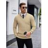 imageCOOFANDY Mens Quarter Zip Sweaters Slim Fit Lightweight Knitted Mock Neck Pullover Casual Polo SweatersKhaki