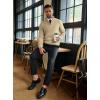 imageCOOFANDY Mens Quarter Zip Sweaters Slim Fit Lightweight Knitted Mock Neck Pullover Casual Polo SweatersKhaki