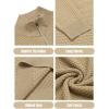 imageCOOFANDY Mens Quarter Zip Sweaters Slim Fit Lightweight Knitted Mock Neck Pullover Casual Polo SweatersKhaki