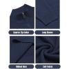 imageCOOFANDY Mens Quarter Zip Sweaters Slim Fit Lightweight Knitted Mock Neck Pullover Casual Polo SweatersNavy Blue