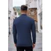 imageCOOFANDY Mens Quarter Zip Sweaters Slim Fit Lightweight Knitted Mock Neck Pullover Casual Polo SweatersNavy Blue