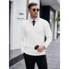 imageCOOFANDY Mens Quarter Zip Sweaters Slim Fit Lightweight Knitted Mock Neck Pullover Casual Polo SweatersWhite
