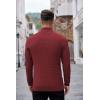 imageCOOFANDY Mens Quarter Zip Sweaters Slim Fit Lightweight Knitted Mock Neck Pullover Casual Polo SweatersWine Red