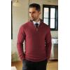 imageCOOFANDY Mens Quarter Zip Sweaters Slim Fit Lightweight Knitted Mock Neck Pullover Casual Polo SweatersWine Red