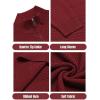imageCOOFANDY Mens Quarter Zip Sweaters Slim Fit Lightweight Knitted Mock Neck Pullover Casual Polo SweatersWine Red