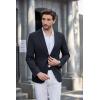 imageCOOFANDY Mens Casual Blazer Slim Fit Sport Coats Two Button Knit Textured Suit JacketDark Blue