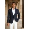 imageCOOFANDY Mens Casual Blazer Slim Fit Sport Coats Two Button Knit Textured Suit JacketDark Blue