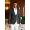 imageCOOFANDY Mens Casual Blazer Slim Fit Sport Coats Two Button Knit Textured Suit JacketDark Grey