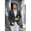 imageCOOFANDY Mens Casual Blazer Slim Fit Sport Coats Two Button Knit Textured Suit JacketDark Grey