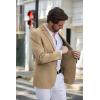 imageCOOFANDY Mens Casual Blazer Slim Fit Sport Coats Two Button Knit Textured Suit JacketKhaki