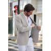 imageCOOFANDY Mens Casual Blazer Slim Fit Sport Coats Two Button Knit Textured Suit JacketLight Grey