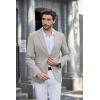 imageCOOFANDY Mens Casual Blazer Slim Fit Sport Coats Two Button Knit Textured Suit JacketLight Grey