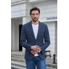 imageCOOFANDY Mens Casual Blazer Slim Fit Sport Coats Two Button Knit Textured Suit JacketNavy Blue