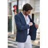 imageCOOFANDY Mens Casual Blazer Slim Fit Sport Coats Two Button Knit Textured Suit JacketNavy Blue