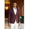 imageCOOFANDY Mens Casual Blazer Slim Fit Sport Coats Two Button Knit Textured Suit JacketWine Red