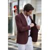imageCOOFANDY Mens Casual Blazer Slim Fit Sport Coats Two Button Knit Textured Suit JacketWine Red