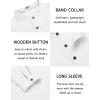 imageCOOFANDY Mens Casual Henley Shirt Long Sleeve Band Collar Shirts Summer Beach Hippie Button TShirtsAwhite