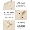 imageCOOFANDY Mens Casual Henley Shirt Long Sleeve Band Collar Shirts Summer Beach Hippie Button TShirtsBeige