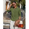 imageCOOFANDY Mens Casual Henley Shirt Long Sleeve Band Collar Shirts Summer Beach Hippie Button TShirtsDark Green