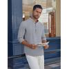 imageCOOFANDY Mens Casual Henley Shirt Long Sleeve Band Collar Shirts Summer Beach Hippie Button TShirtsGrey