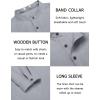 imageCOOFANDY Mens Casual Henley Shirt Long Sleeve Band Collar Shirts Summer Beach Hippie Button TShirtsGrey