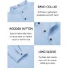 imageCOOFANDY Mens Casual Henley Shirt Long Sleeve Band Collar Shirts Summer Beach Hippie Button TShirtsLight Blue
