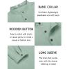 imageCOOFANDY Mens Casual Henley Shirt Long Sleeve Band Collar Shirts Summer Beach Hippie Button TShirtsLight Green