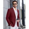 imageCOOFANDY Mens Causal Blazer Two Button Suit Jackets Lightweight Slim Fit Sports CoatsWine Red