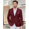 imageCOOFANDY Mens Causal Blazer Two Button Suit Jackets Lightweight Slim Fit Sports CoatsWine Red