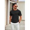 imageCOOFANDY Mens Knit TShirts Casual Crewneck Short Sleeve Shirts Summer Tops Basic Pullover TeesBlack
