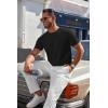 imageCOOFANDY Mens Knit TShirts Casual Crewneck Short Sleeve Shirts Summer Tops Basic Pullover TeesBlack