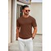 imageCOOFANDY Mens Knit TShirts Casual Crewneck Short Sleeve Shirts Summer Tops Basic Pullover TeesBrown